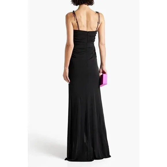 Cinq a Sept Harlin Black Cut-Out Hi-Low Evening Gown 6
